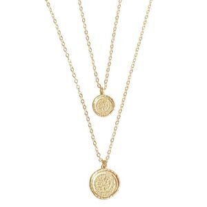 Amber Sceats Double Layer Gold Coin Pendant Necklace